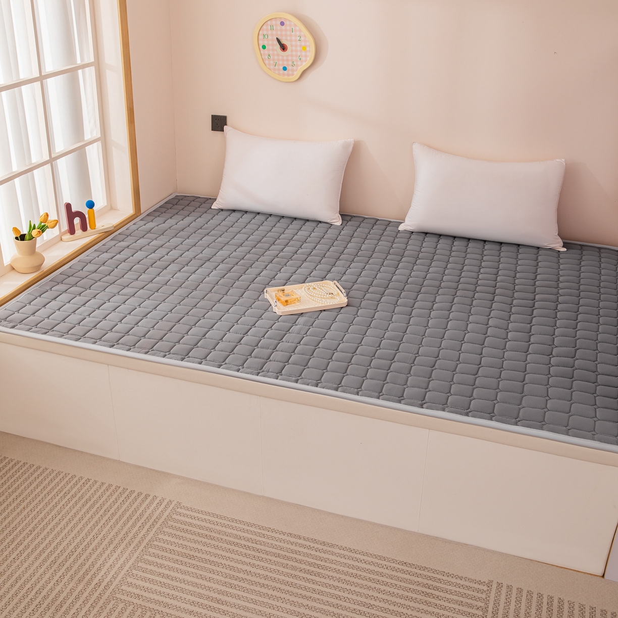 91家纺网 家纺一手货源 找家纺 手艺人家纺 2025新款新格子水洗棉夹棉炕盖垫子床垫床褥子 DH11