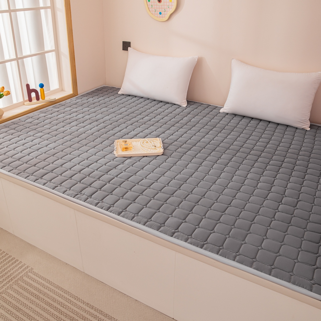 91家纺网 家纺一手货源 找家纺 手艺人家纺 2025新款新格子水洗棉夹棉炕盖垫子床垫床褥子 DH11