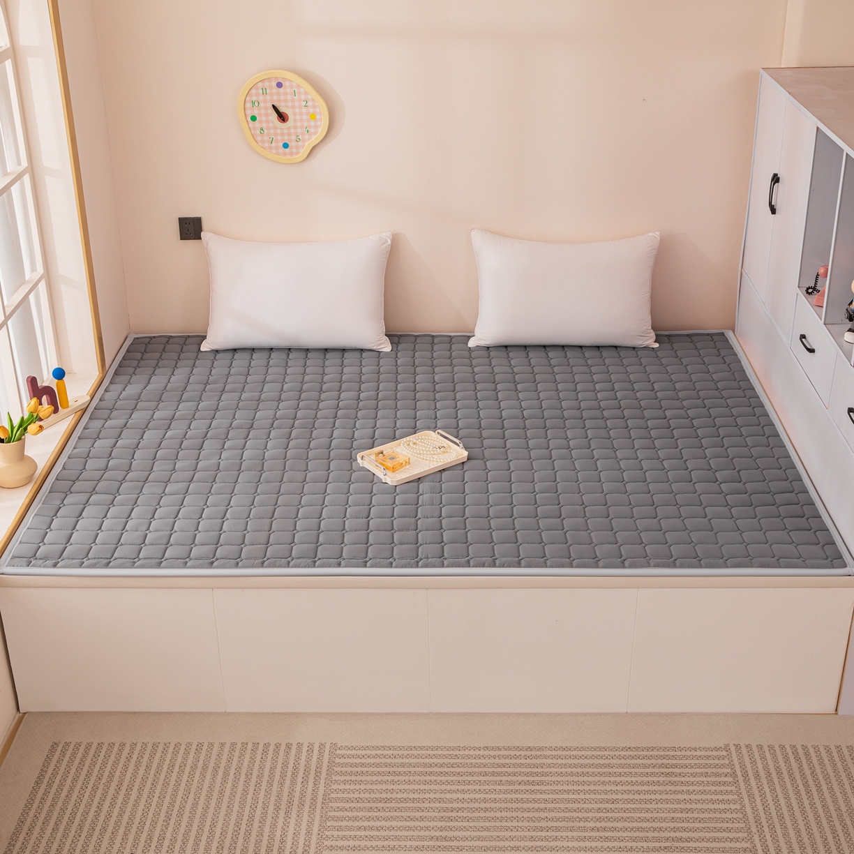 91家纺网 家纺一手货源 找家纺 手艺人家纺 2025新款新格子水洗棉夹棉炕盖垫子床垫床褥子 DH11