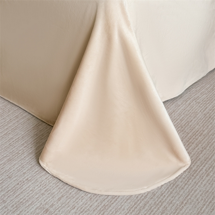 91家纺网 家纺一手货源 找家纺 锦铭源家纺 2025新款75D全消光超柔樱花绒绣花四件套牛奶绒四件套【有买家秀】 蝶恋-咖