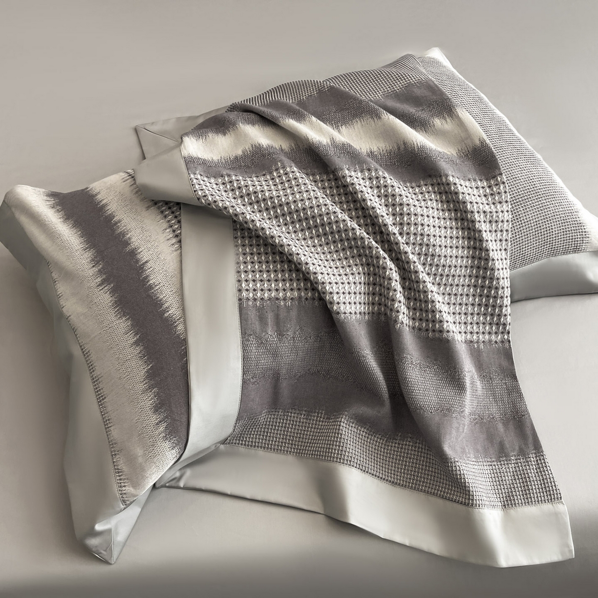 91家纺网 家纺一手货源 找家纺 （总）博纳家纺 2025新款加厚纯棉色织提花撞色宽边四件套