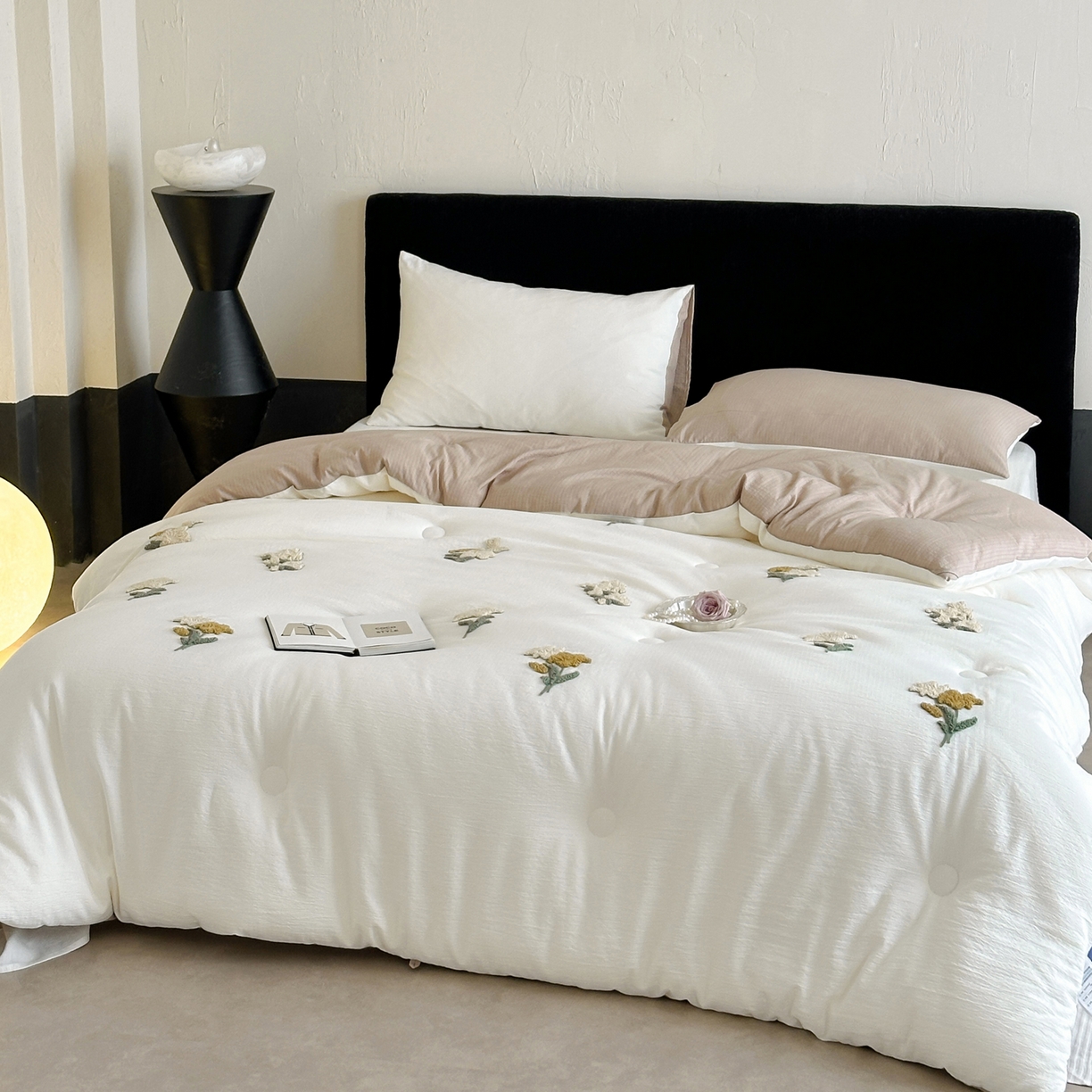 91家纺网 家纺一手货源 找家纺 （总）一加一 2025新款提花毛巾绣抗菌大豆被子被芯