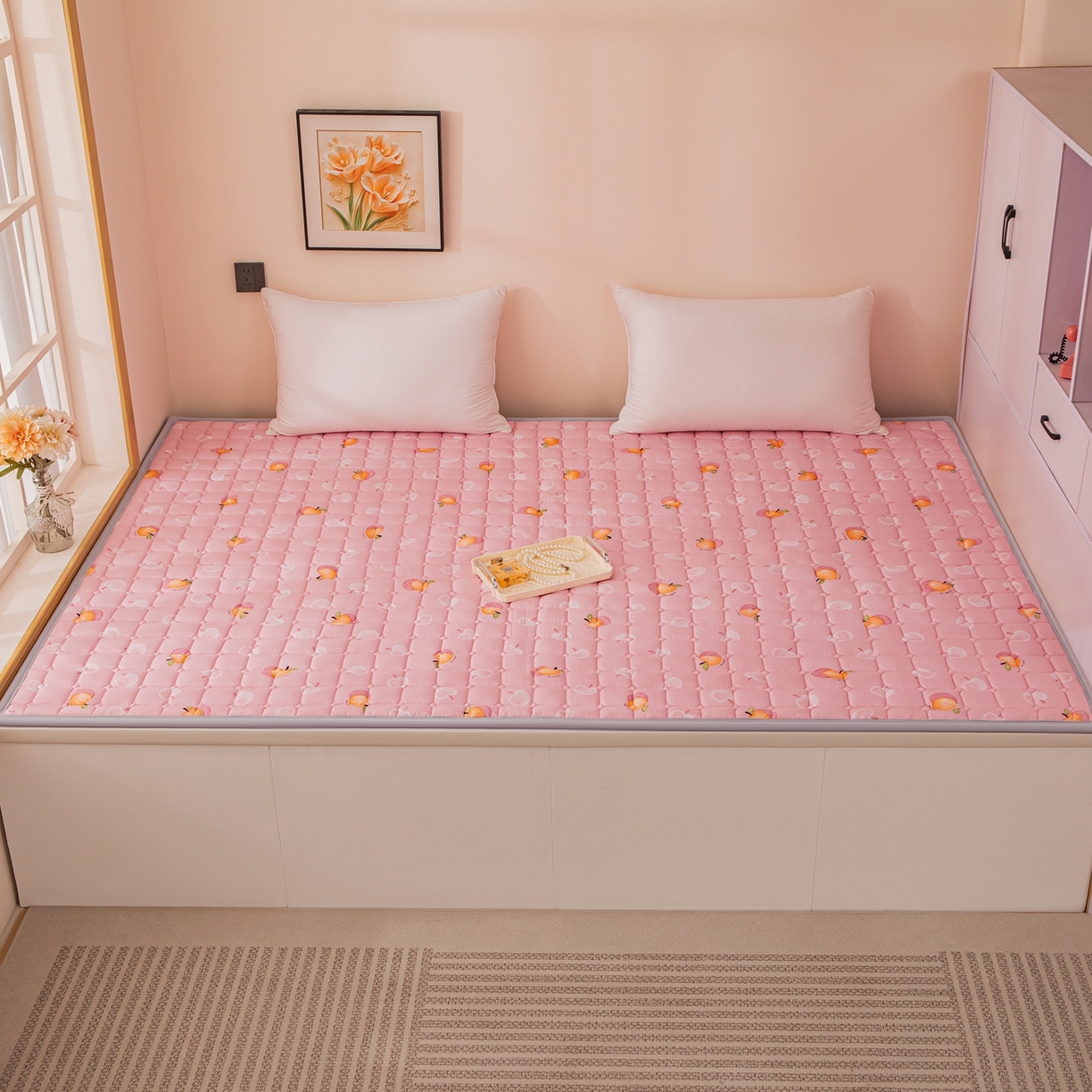 91家纺网 家纺一手货源 找家纺 手艺人家纺 2025新款新格子水洗棉夹棉炕盖垫子床垫床褥子 DH22