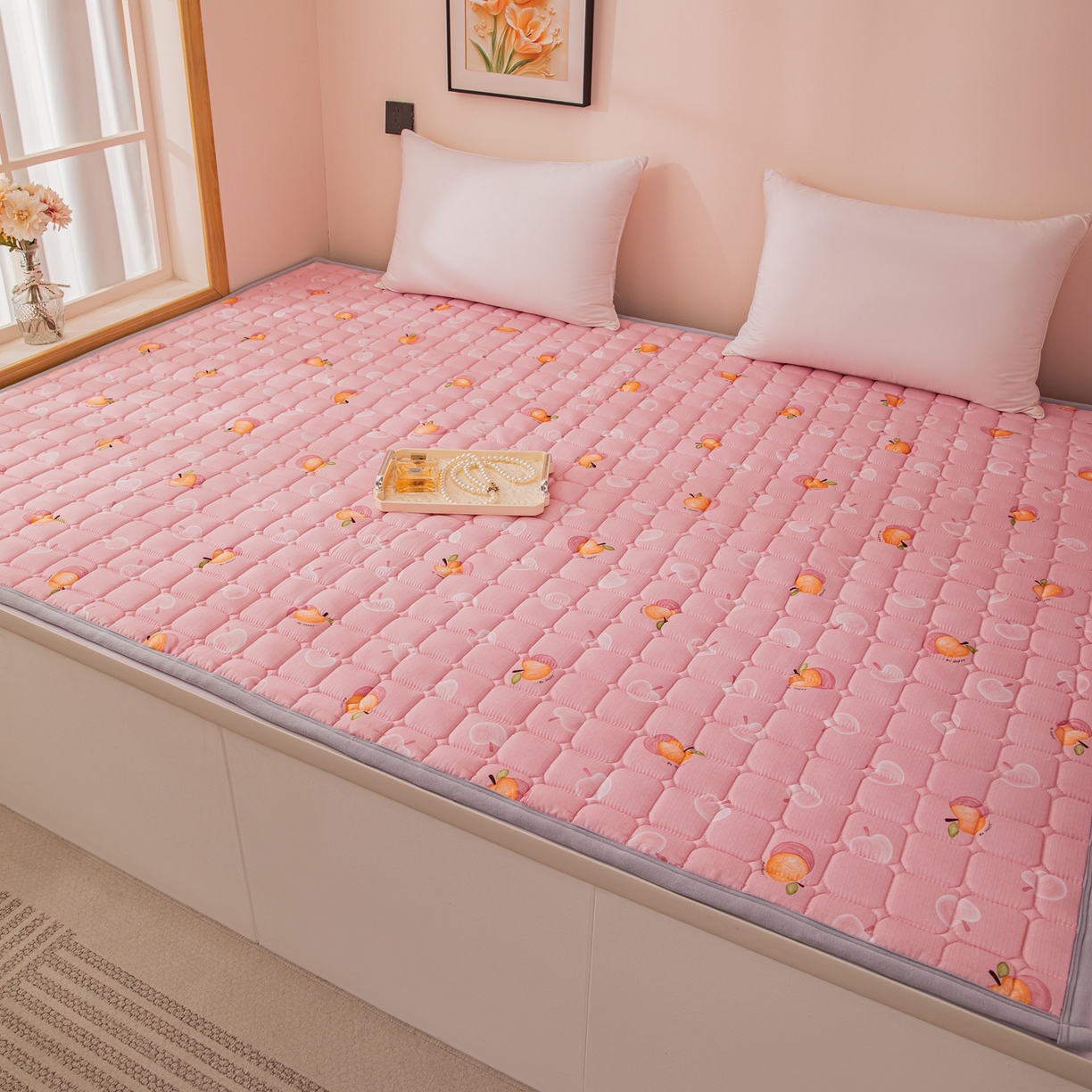 91家纺网 家纺一手货源 找家纺 手艺人家纺 2025新款新格子水洗棉夹棉炕盖垫子床垫床褥子 DH22