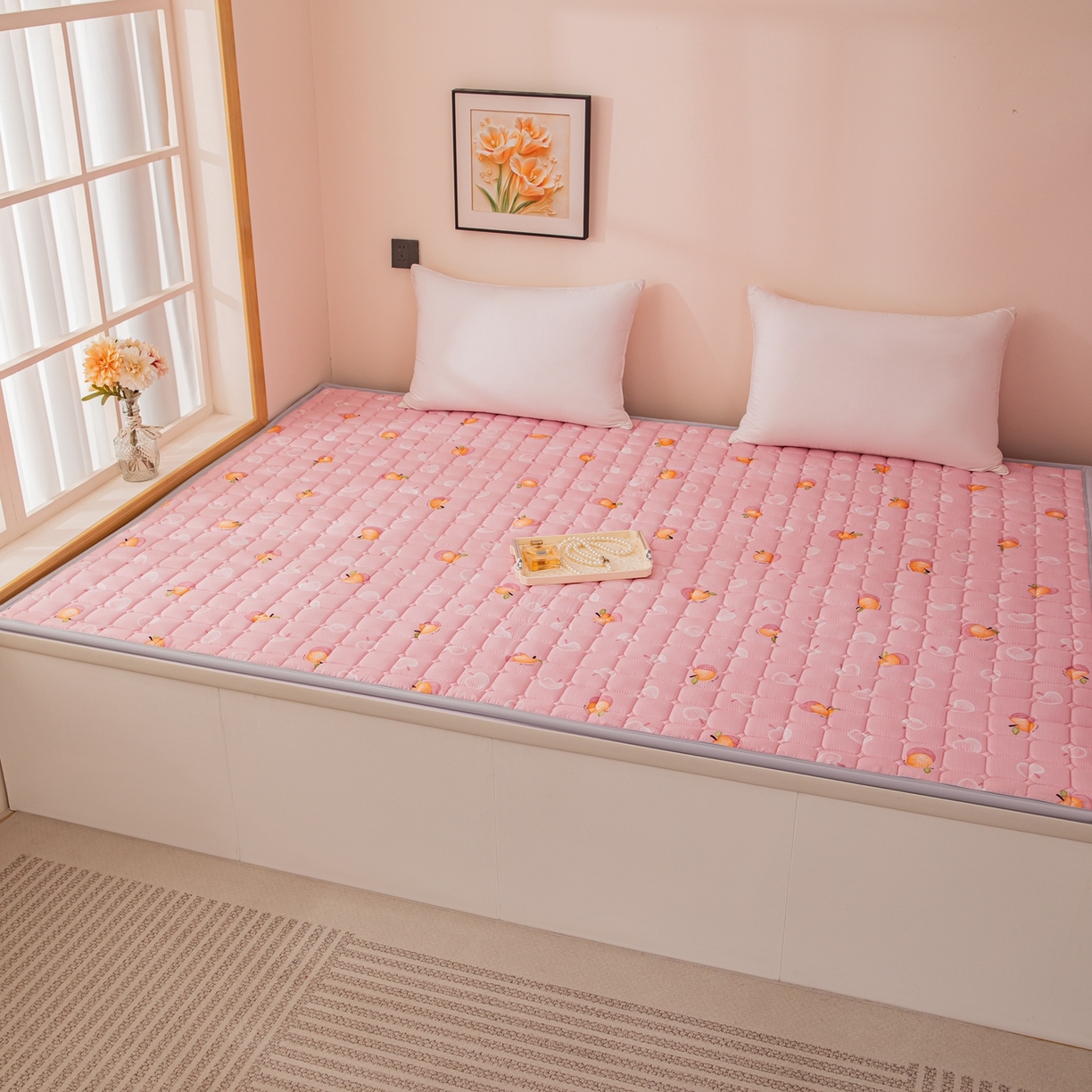 91家纺网 家纺一手货源 找家纺 手艺人家纺 2025新款新格子水洗棉夹棉炕盖垫子床垫床褥子 DH22