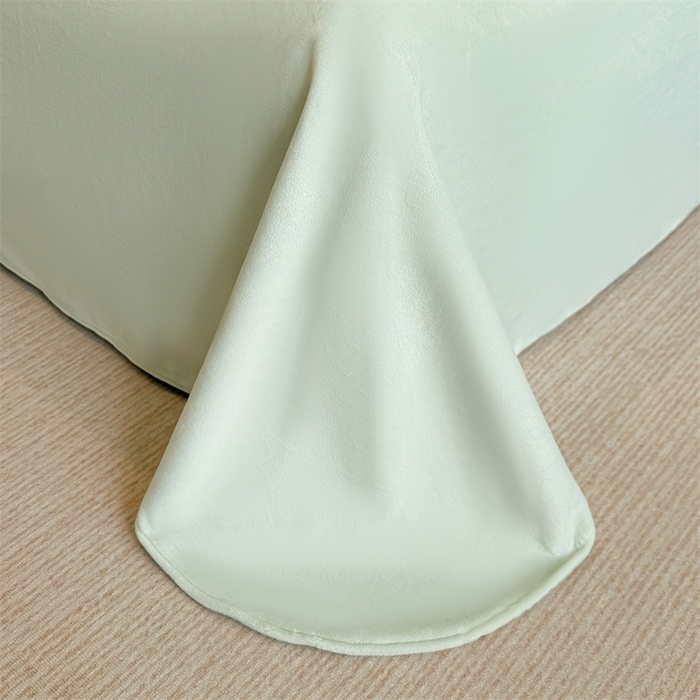 91家纺网 家纺一手货源 找家纺 锦铭源家纺 2025新款75D全消光超柔樱花绒绣花四件套牛奶绒四件套【有买家秀】 蝶恋-浅绿