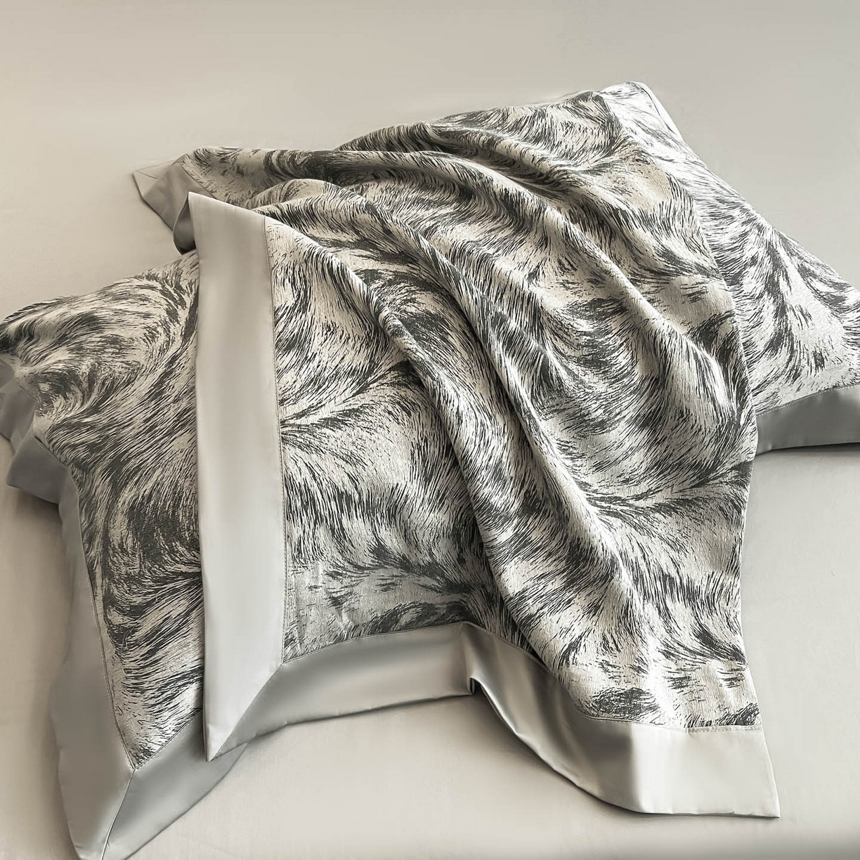 91家纺网 家纺一手货源 找家纺 博纳家纺 2025新款加厚纯棉色织提花撞色宽边四件套 极简