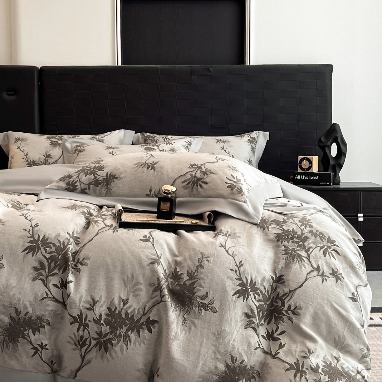 91家纺网 家纺一手货源 找家纺 博纳家纺 2025新款加厚纯棉色织提花撞色宽边四件套 南枝