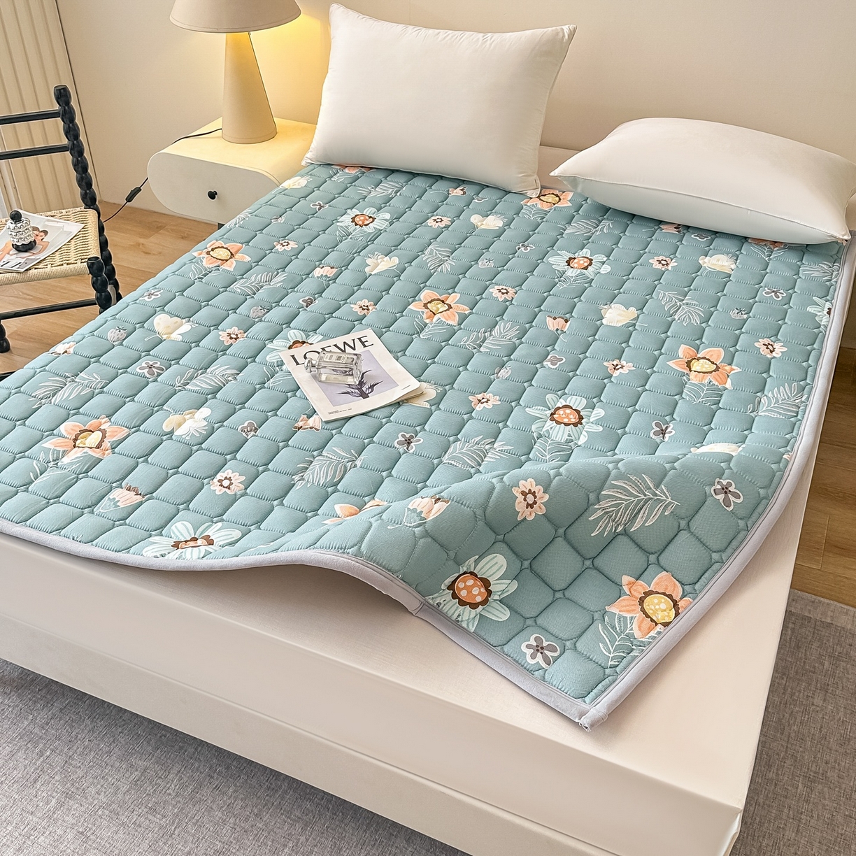 91家纺网 家纺一手货源 找家纺 手艺人家纺 2025新款新格子水洗棉夹棉炕盖垫子床垫床褥子 DH50