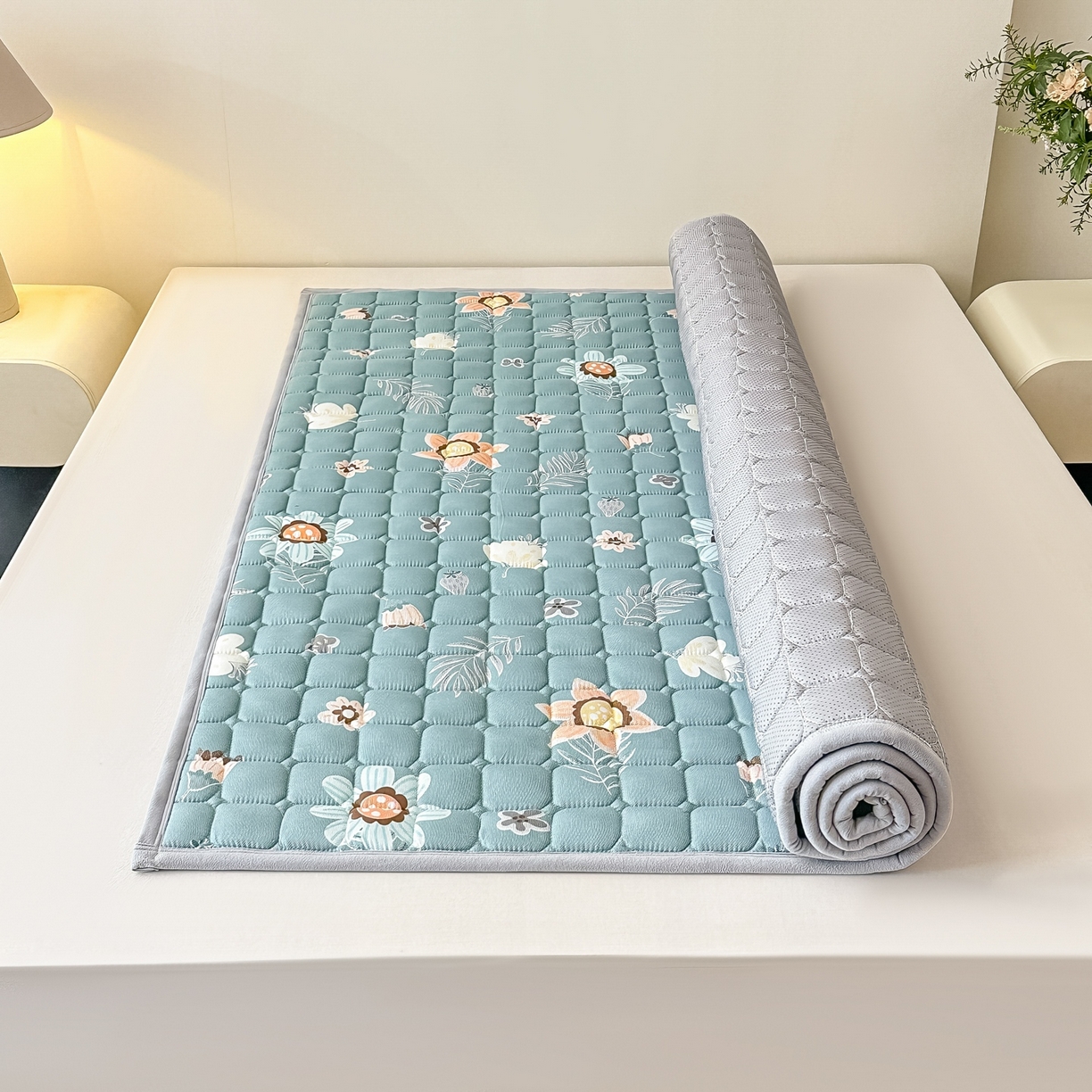 91家纺网 家纺一手货源 找家纺 手艺人家纺 2025新款新格子水洗棉夹棉炕盖垫子床垫床褥子 DH50