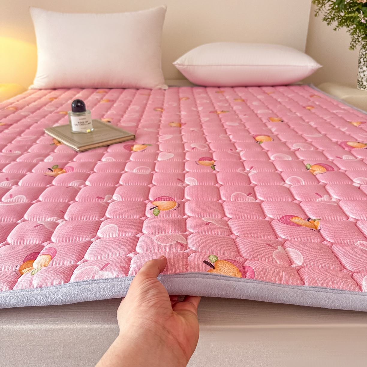 手艺人家纺 2025新款新格子水洗棉夹棉炕盖垫子床垫床褥子 DH53