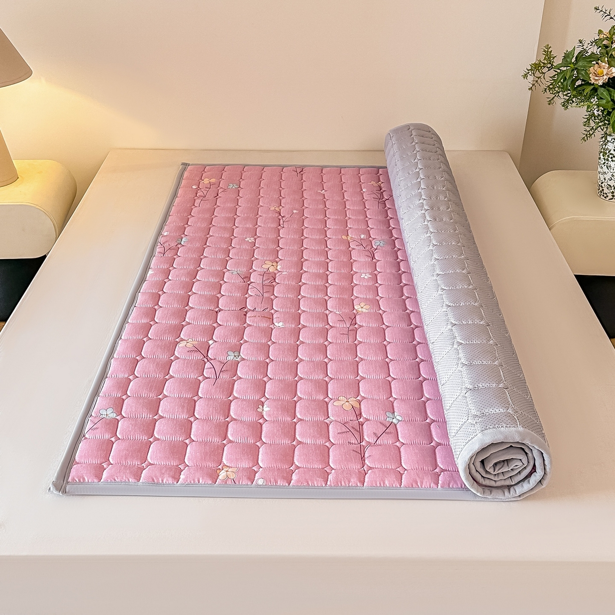 91家纺网 家纺一手货源 找家纺 手艺人家纺 2025新款新格子水洗棉夹棉炕盖垫子床垫床褥子 DH56