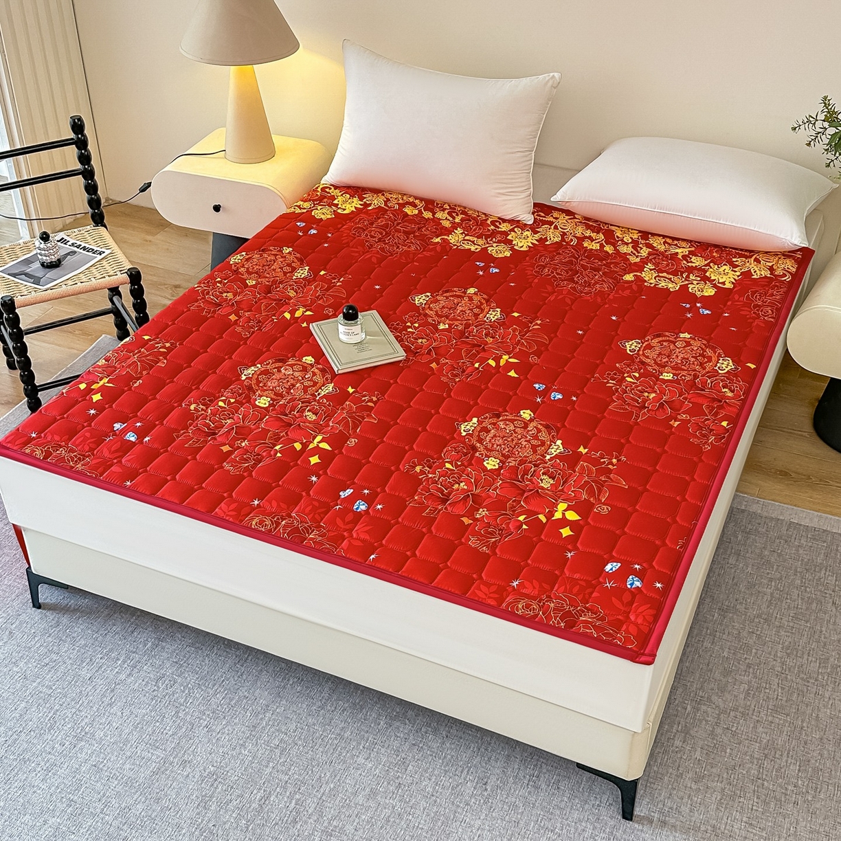 91家纺网 家纺一手货源 找家纺 手艺人家纺 2025新款新格子水洗棉夹棉炕盖垫子床垫床褥子 DH57