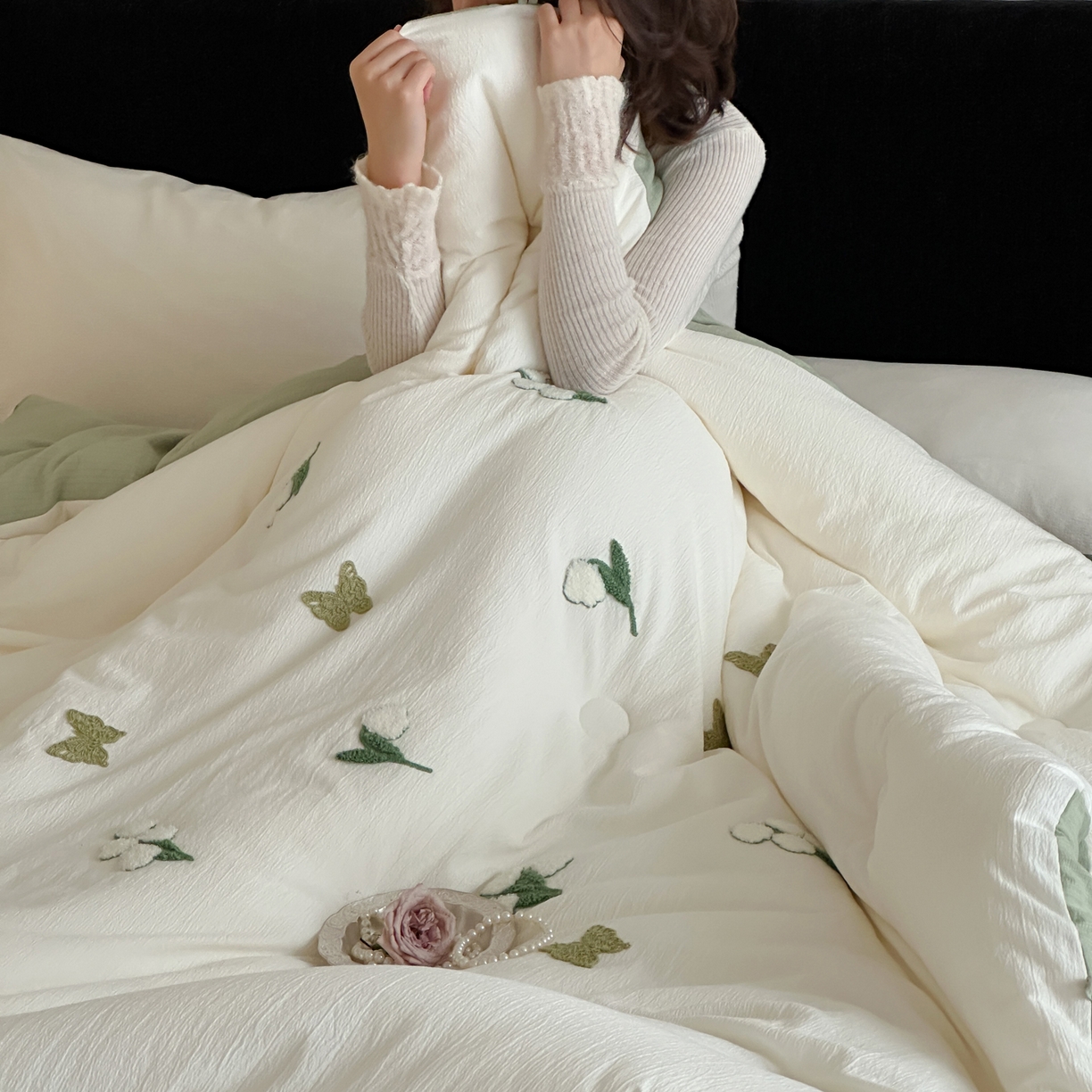 91家纺网 家纺一手货源 找家纺 一加一 2025新款提花毛巾绣抗菌大豆被子被芯 约定