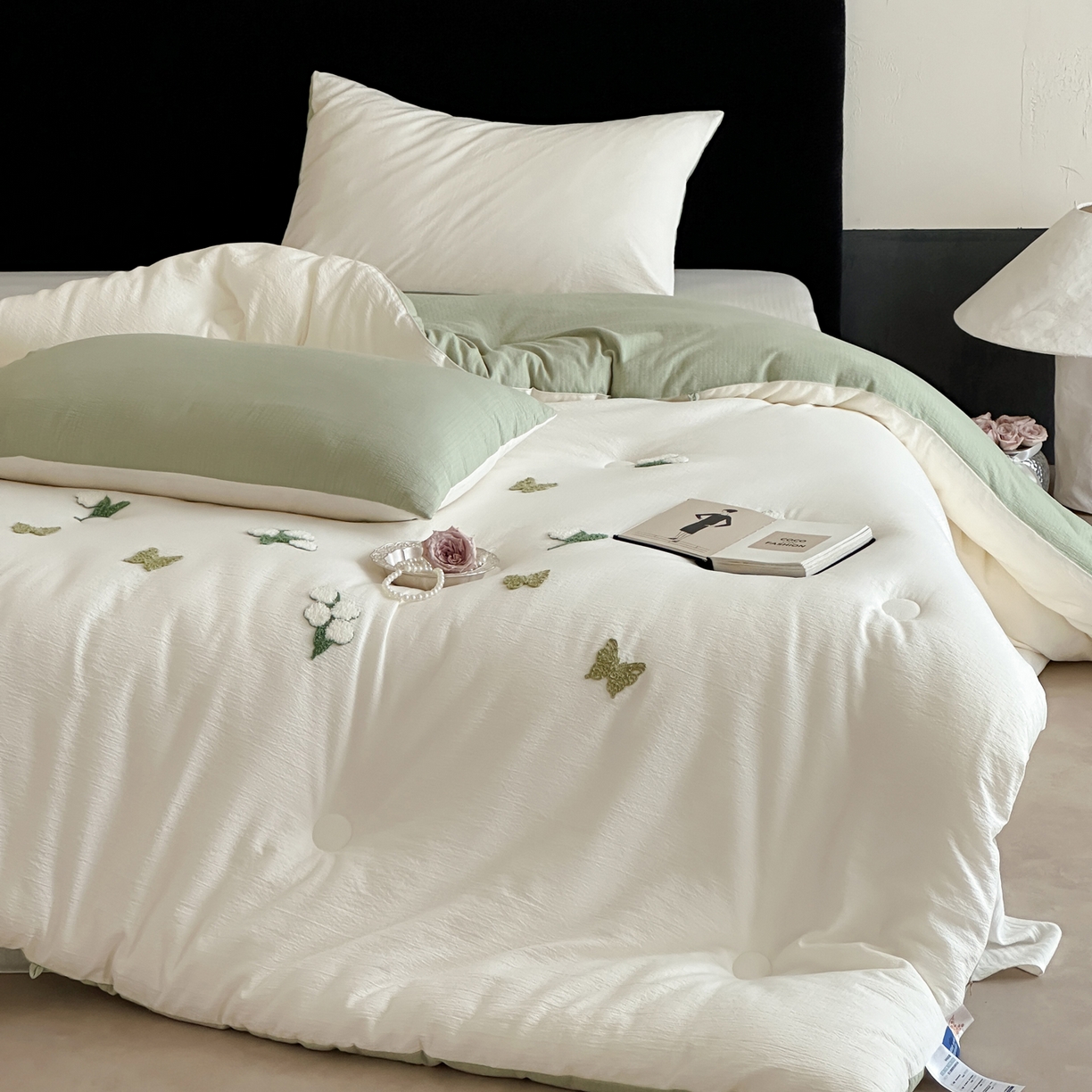 91家纺网 家纺一手货源 找家纺 一加一 2025新款提花毛巾绣抗菌大豆被子被芯 约定