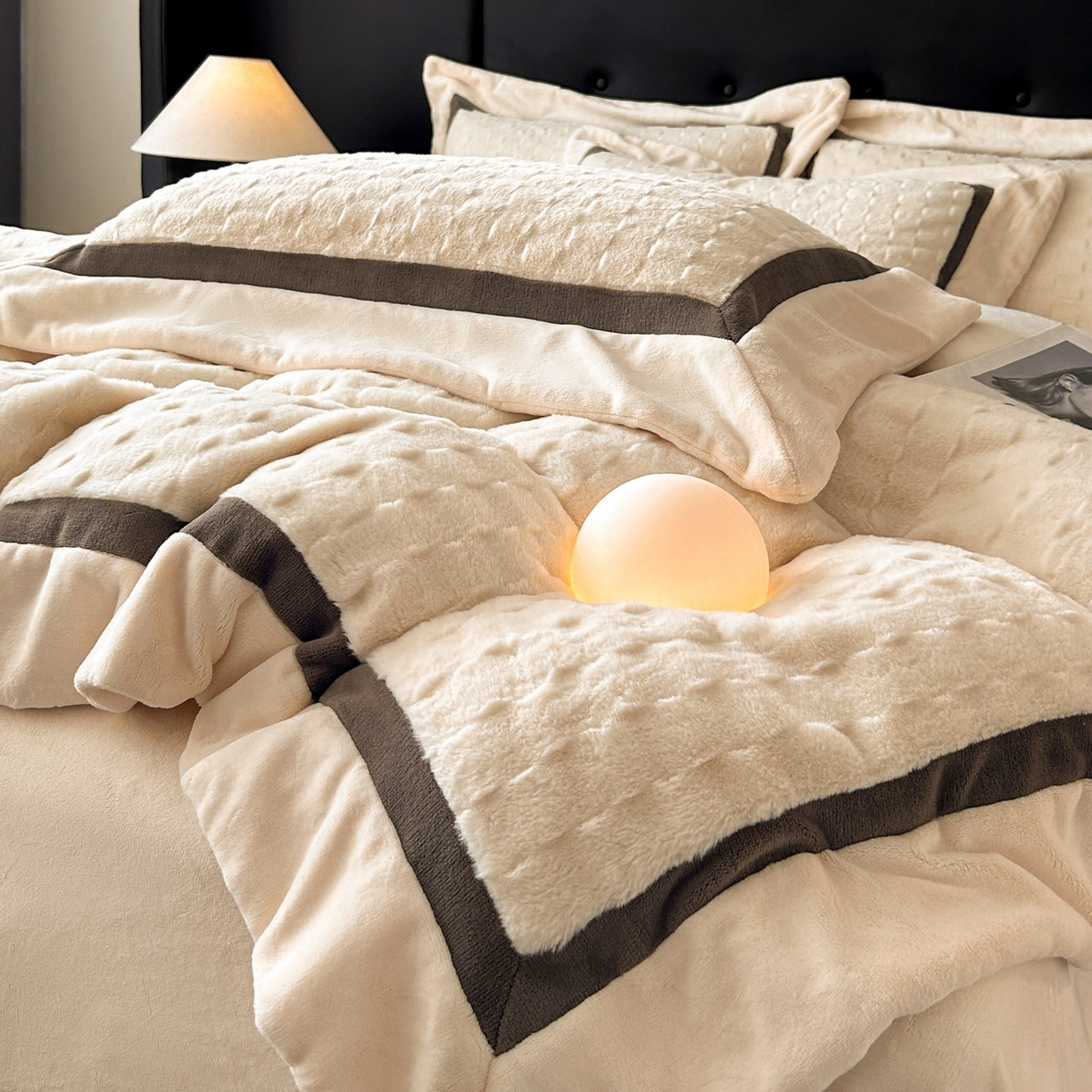 91家纺网 家纺一手货源 找家纺 （总）佳品居 2025新款11斤重加厚兔毛绒轻奢摩卡系列牛奶绒双拼角四件套