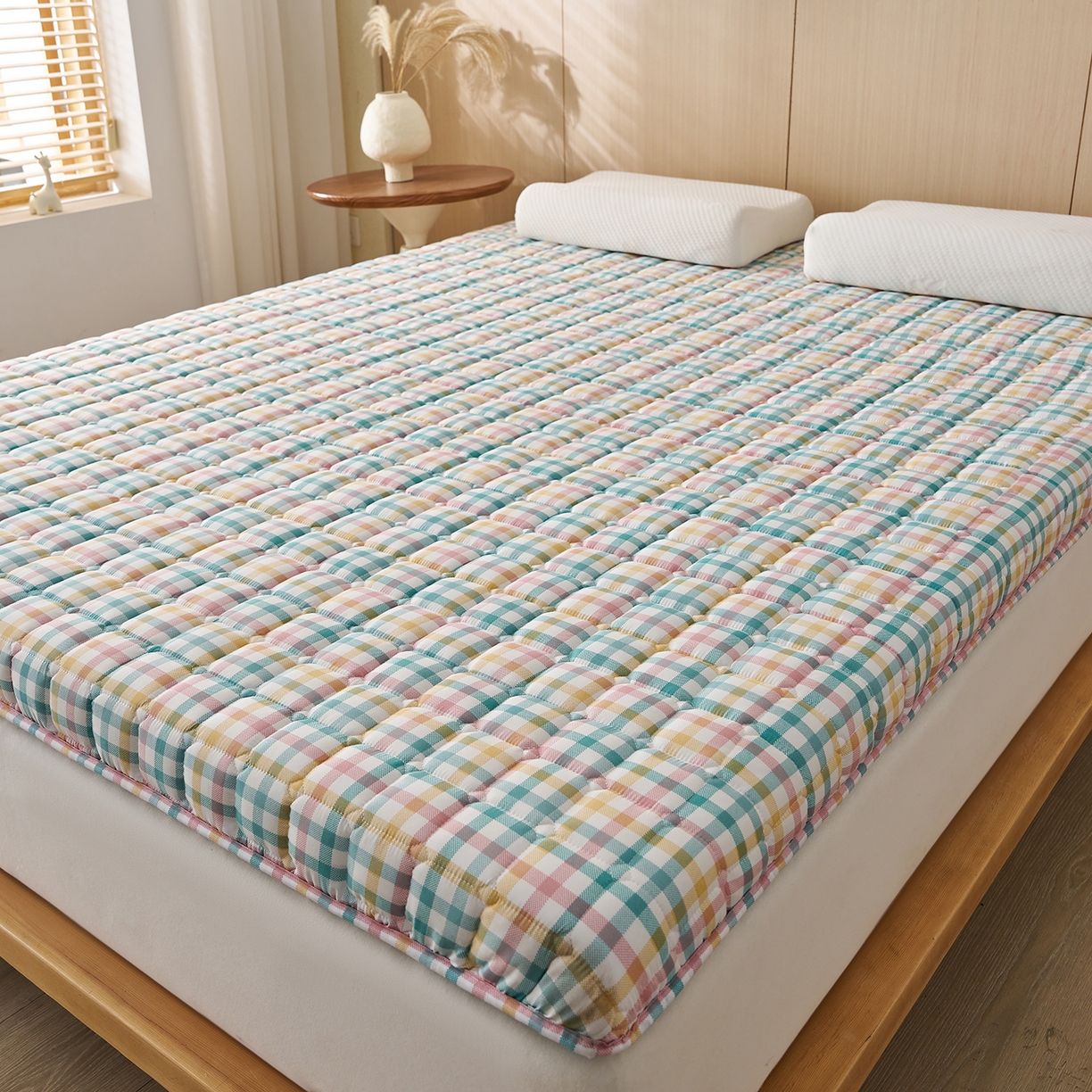 91家纺网 家纺一手货源 找家纺 缦吉 2025新款A类格调新疆棉花床垫 格调彩