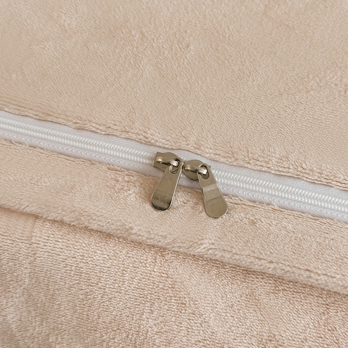 91家纺网 家纺一手货源 找家纺 锦铭源家纺 2025新款75D全消光超柔樱花绒绣花四件套牛奶绒四件套【有买家秀】 花颜-咖