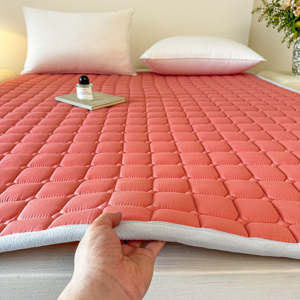 手艺人家纺 2025新款新格子水洗棉夹棉炕盖垫子床垫床褥子 DH62