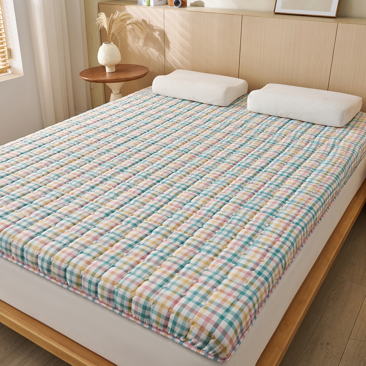 91家纺网 家纺一手货源 找家纺 缦吉 2025新款A类格调新疆棉花床垫 格调彩