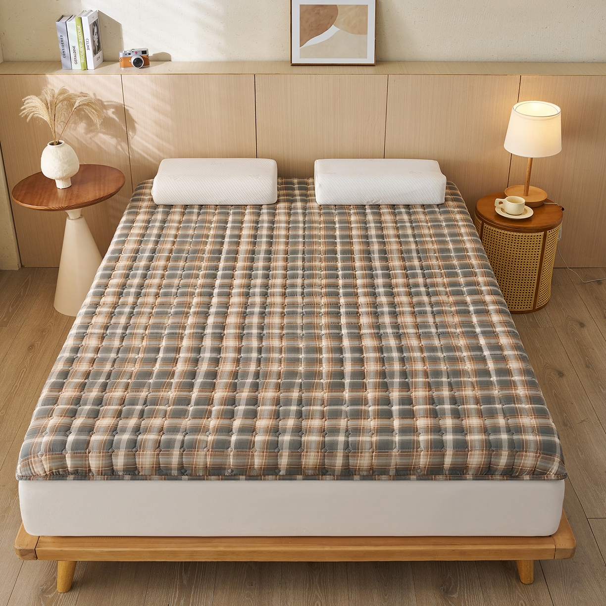 91家纺网 家纺一手货源 找家纺 缦吉 2025新款A类格调新疆棉花床垫 格调咖