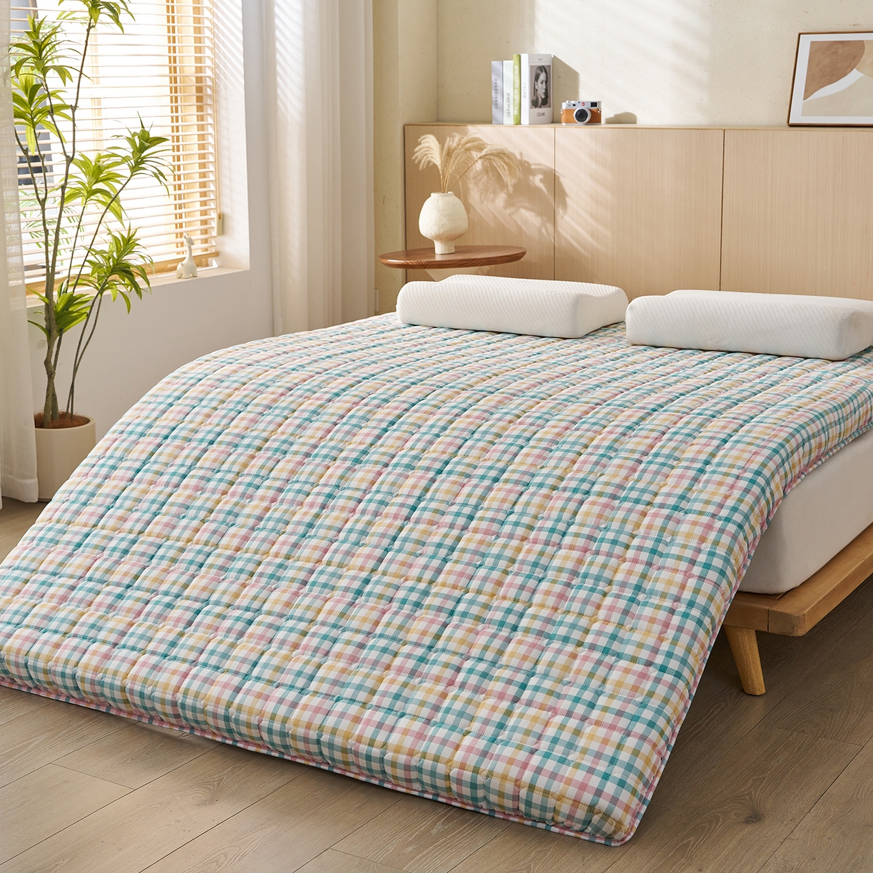 91家纺网 家纺一手货源 找家纺 缦吉 2025新款A类格调新疆棉花床垫 格调彩