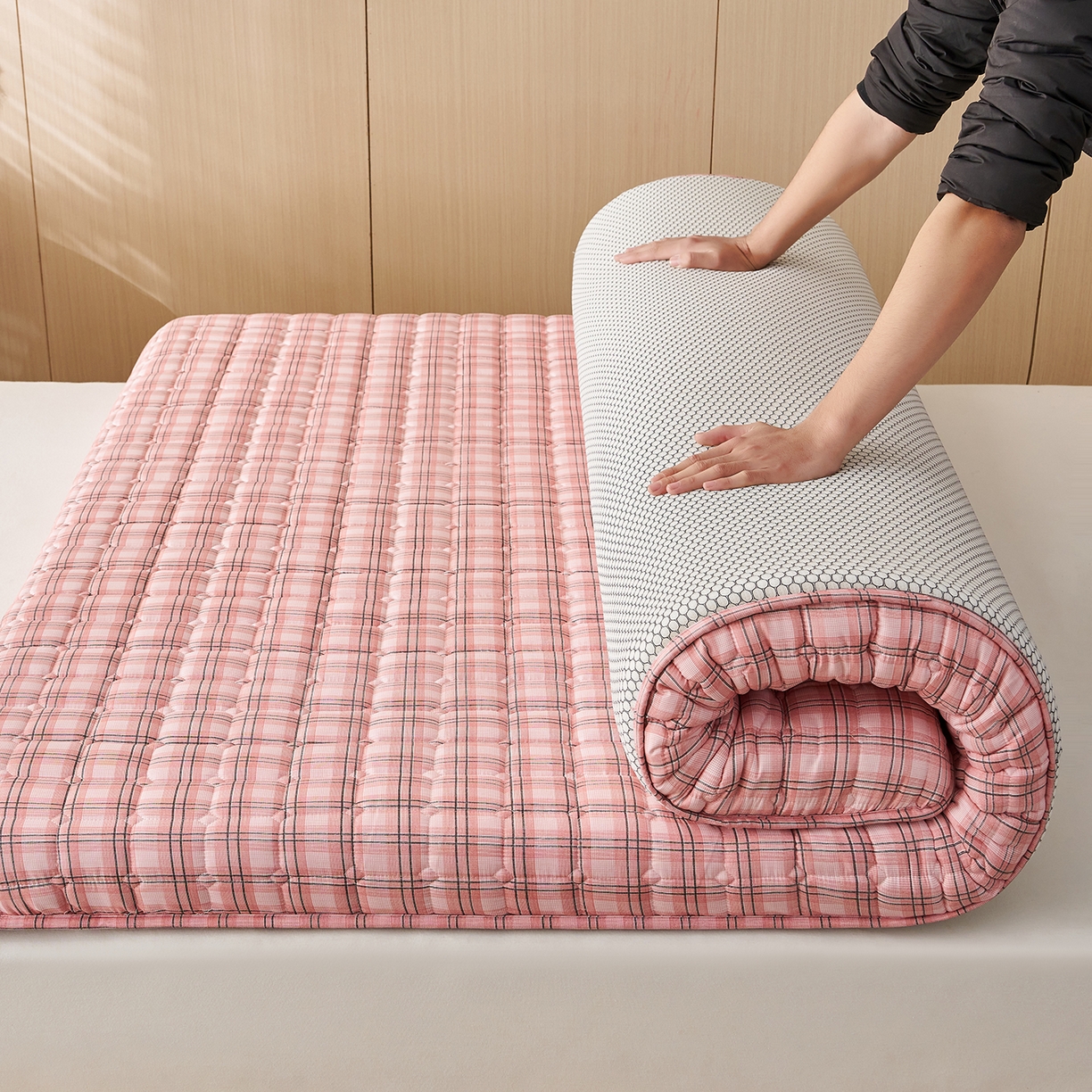 缦吉 2025新款A类格调新疆棉花床垫 格调粉