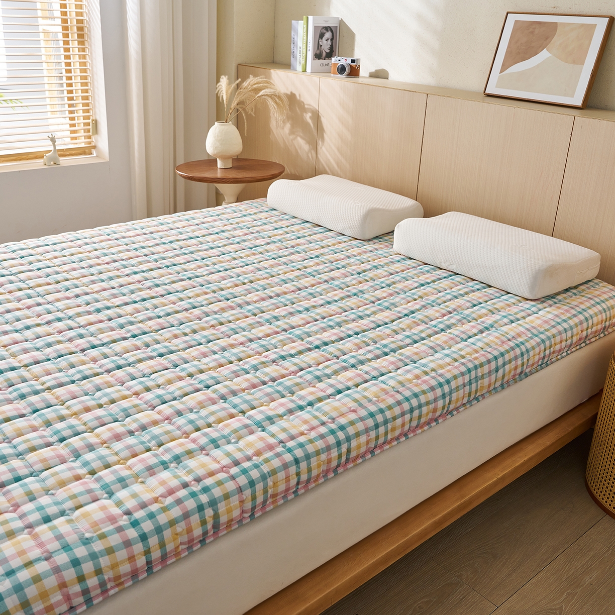 91家纺网 家纺一手货源 找家纺 缦吉 2025新款A类格调新疆棉花床垫 格调彩