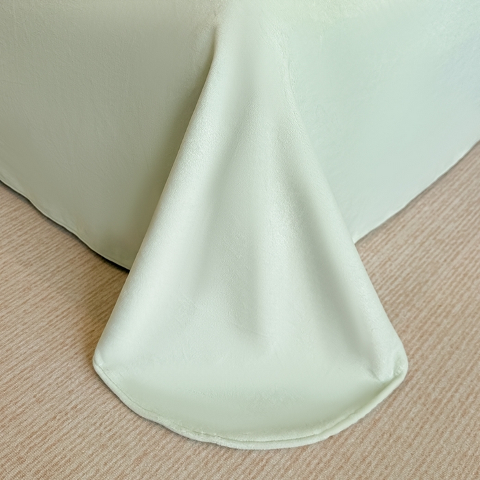 91家纺网 家纺一手货源 找家纺 锦铭源家纺 2025新款75D全消光超柔樱花绒绣花四件套牛奶绒四件套【有买家秀】 花颜-浅绿