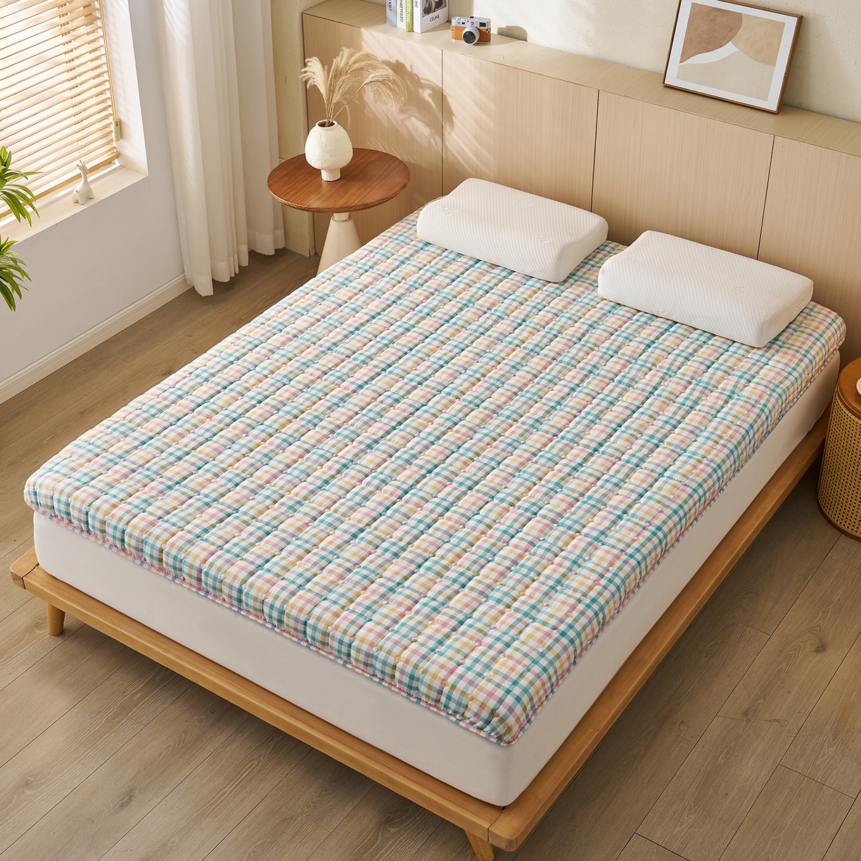 91家纺网 家纺一手货源 找家纺 缦吉 2025新款A类格调新疆棉花床垫 格调彩