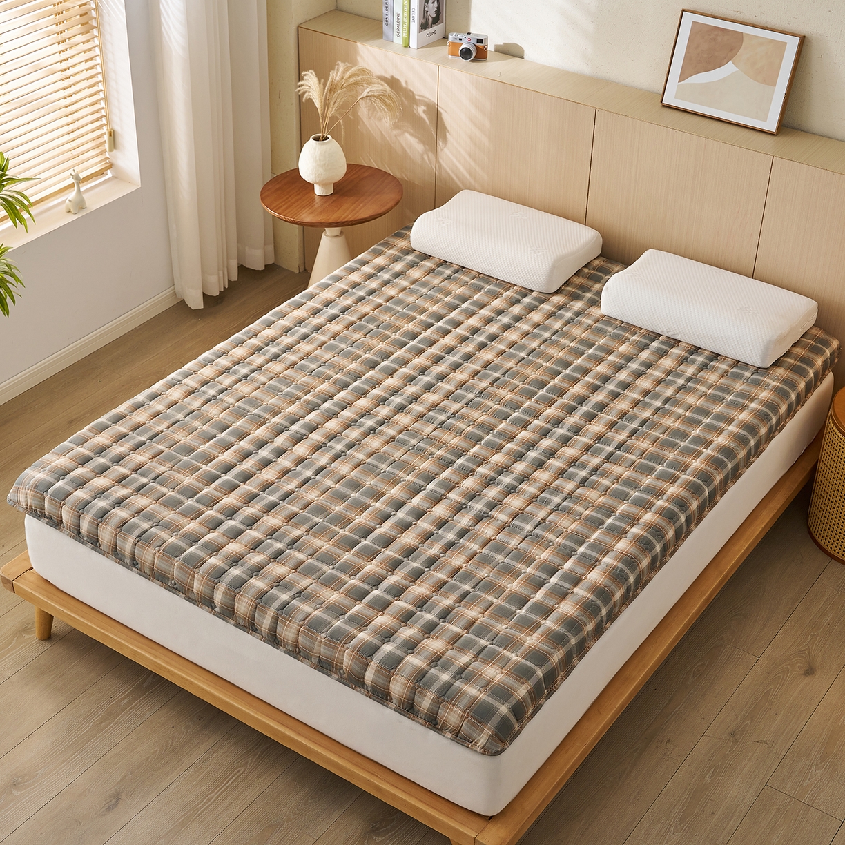 91家纺网 家纺一手货源 找家纺 缦吉 2025新款A类格调新疆棉花床垫 格调咖