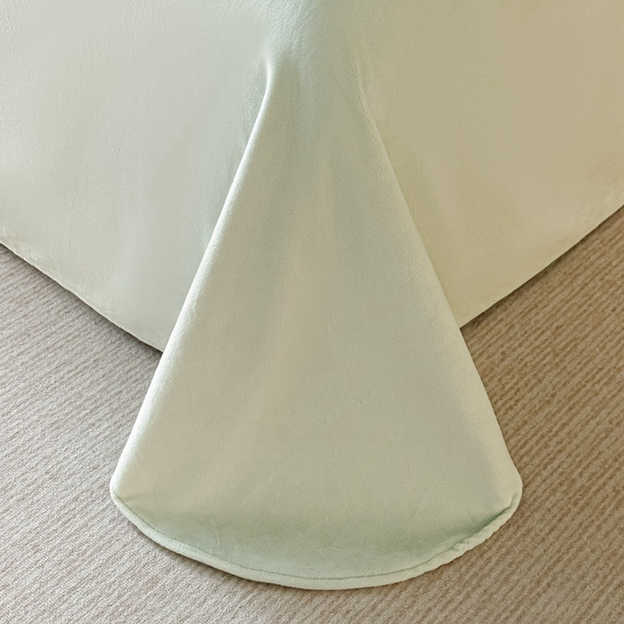 91家纺网 家纺一手货源 找家纺 锦铭源家纺 2025新款烂花75D全消光超柔樱花绒牛奶绒四件套拼角四件套【有买家秀】 繁花织梦-灰绿