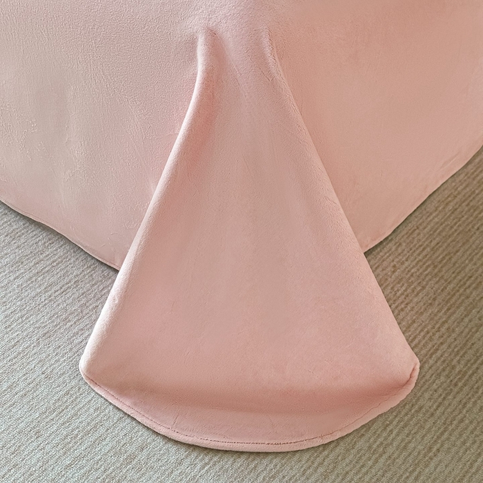 91家纺网 家纺一手货源 找家纺 锦铭源家纺 2025新款烂花75D全消光超柔樱花绒牛奶绒四件套拼角四件套【有买家秀】 芦影摇波-粉