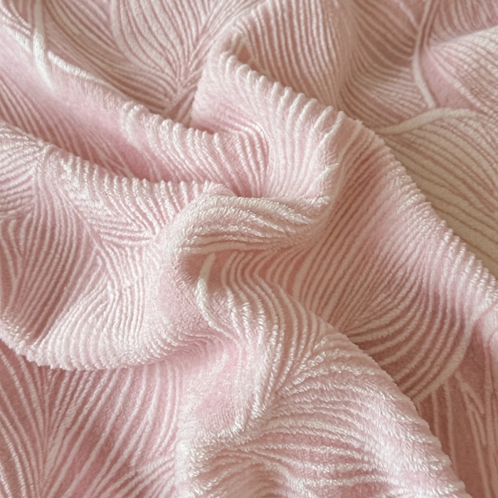 91家纺网 家纺一手货源 找家纺 锦铭源家纺 2025新款烂花75D全消光超柔樱花绒牛奶绒四件套拼角四件套【有买家秀】 叶影摇风-粉