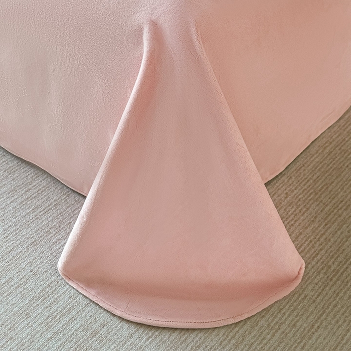 91家纺网 家纺一手货源 找家纺 锦铭源家纺 2025新款烂花75D全消光超柔樱花绒牛奶绒四件套拼角四件套【有买家秀】 叶影摇风-粉