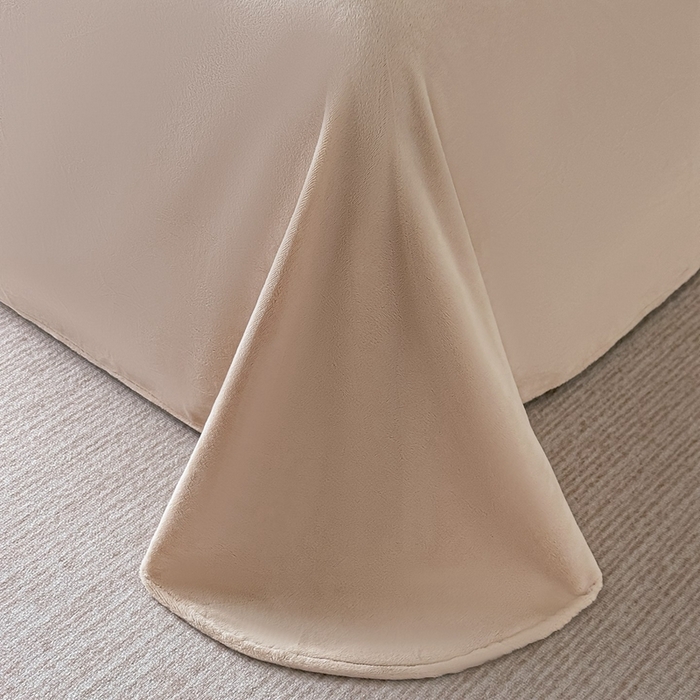 91家纺网 家纺一手货源 找家纺 锦铭源家纺 2025新款烂花75D全消光超柔樱花绒牛奶绒四件套拼角四件套【有买家秀】 叶影摇风-灰咖