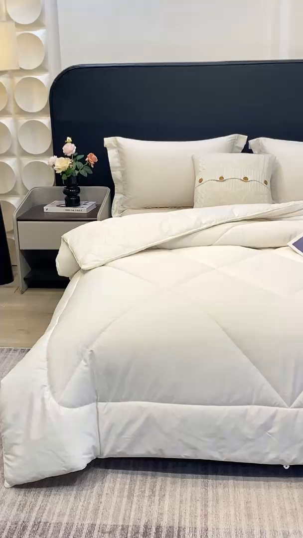 91家纺网 家纺一手货源 找家纺 （总）心梦泽家纺 2025新款简约60全棉纯棉羊毛被春秋被冬被被子被芯