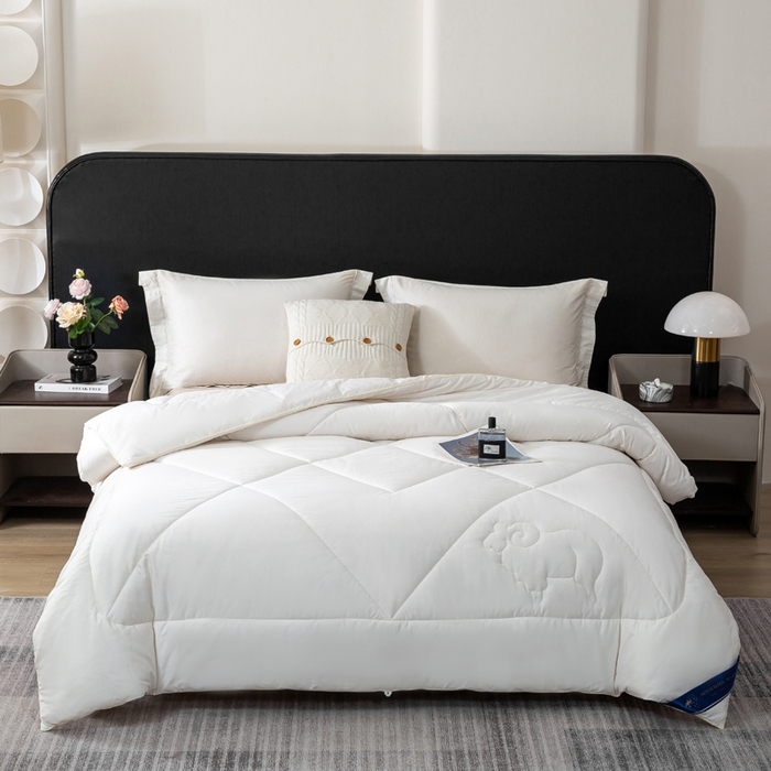 91家纺网 家纺一手货源 找家纺 （总）心梦泽家纺 2025新款简约60全棉纯棉羊毛被春秋被冬被被子被芯