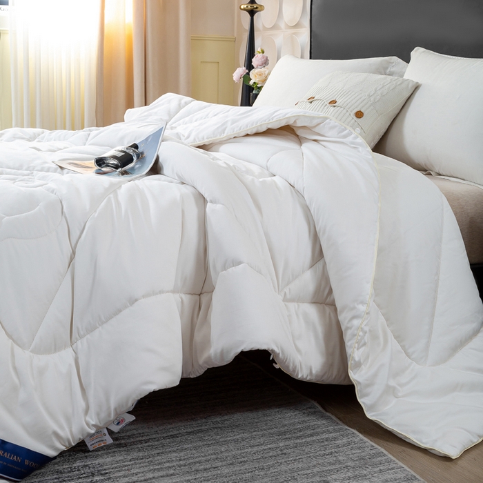 91家纺网 家纺一手货源 找家纺 （总）心梦泽家纺 2025新款简约60全棉纯棉羊毛被春秋被冬被被子被芯