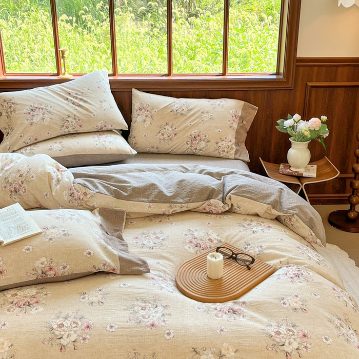 91家纺网 家纺一手货源 找家纺 （总）爱彼家纺 2025新款亲肤舒适原麻亚麻水洗棉四件套-纽扣款