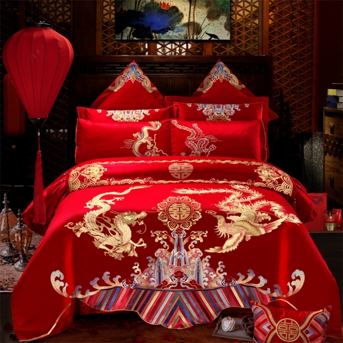 91家纺网 家纺一手货源 找家纺 （总）宏羽纺家纺 2025新款全棉100%全棉新中式婚庆多件套