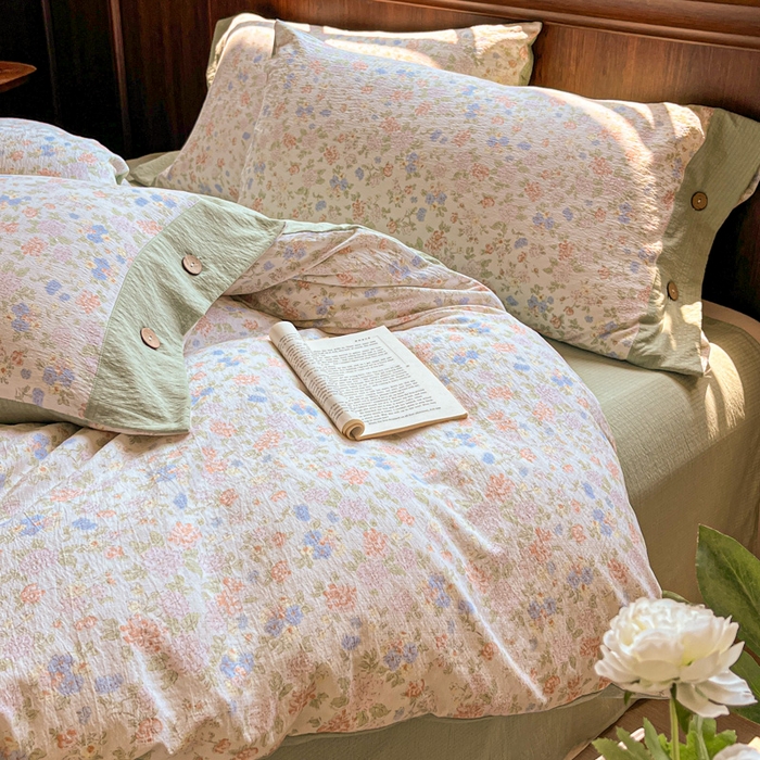 91家纺网 家纺一手货源 找家纺 （总）爱彼家纺 2025新款亲肤舒适原麻亚麻水洗棉四件套-纽扣款