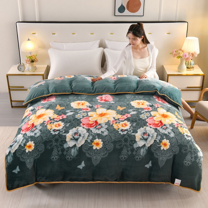 91家纺网 家纺一手货源 找家纺 （总）绒品壹家家纺 2025新款180g7斤牛奶绒印花单被套