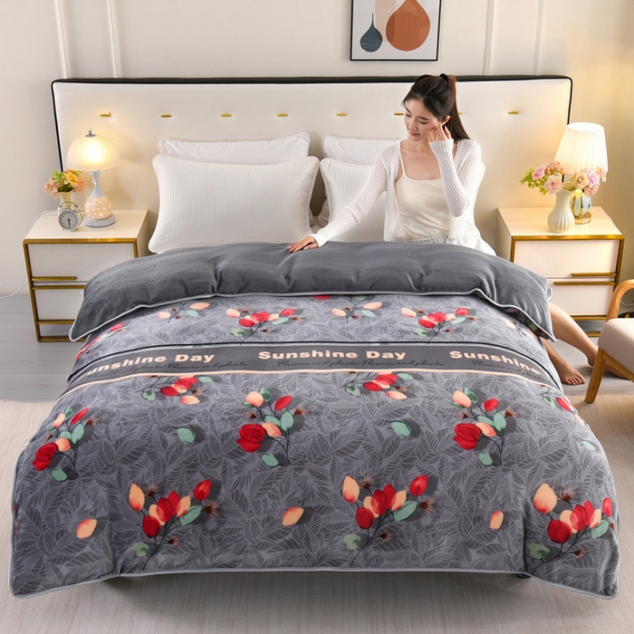 91家纺网 家纺一手货源 找家纺 （总）绒品壹家家纺 2025新款180g7斤牛奶绒印花单被套