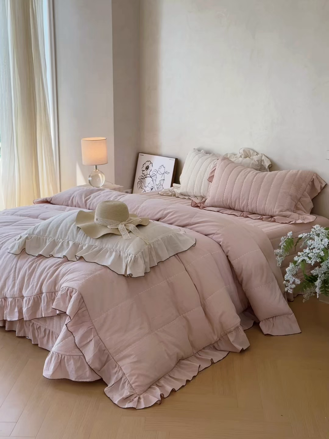 91家纺网 家纺一手货源 找家纺 （总）上喜 2025新款简约棉麻床盖夏被夏凉被空调被四件套