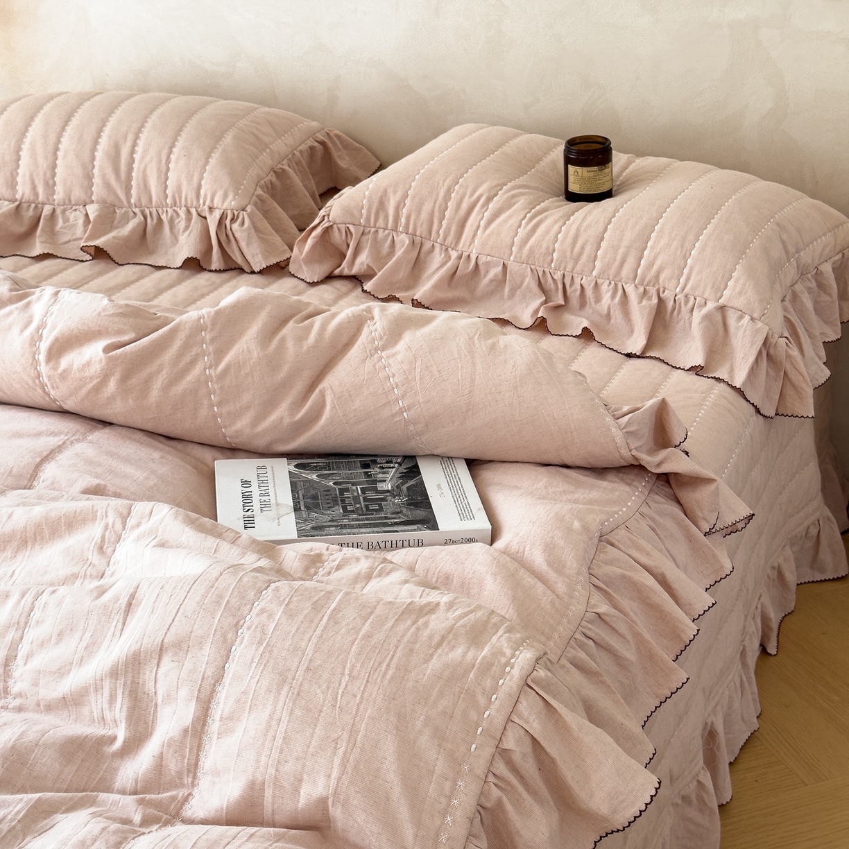 91家纺网 家纺一手货源 找家纺 （总）上喜 2025新款简约棉麻床盖夏被夏凉被空调被四件套