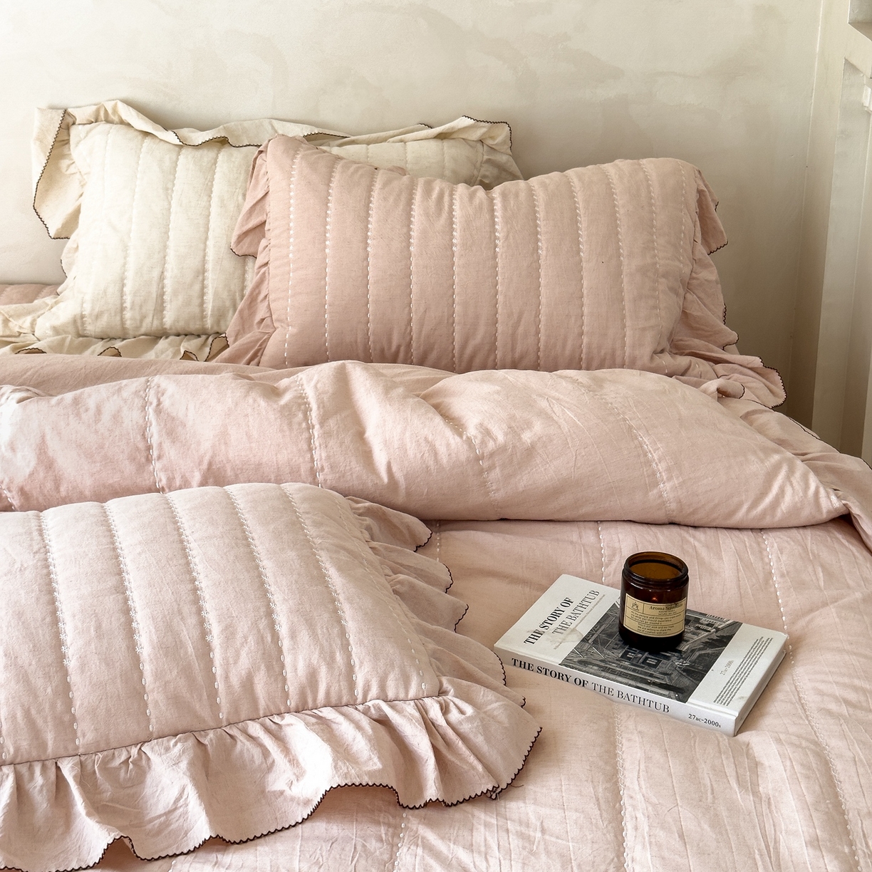 91家纺网 家纺一手货源 找家纺 （总）上喜 2025新款简约棉麻床盖夏被夏凉被空调被四件套