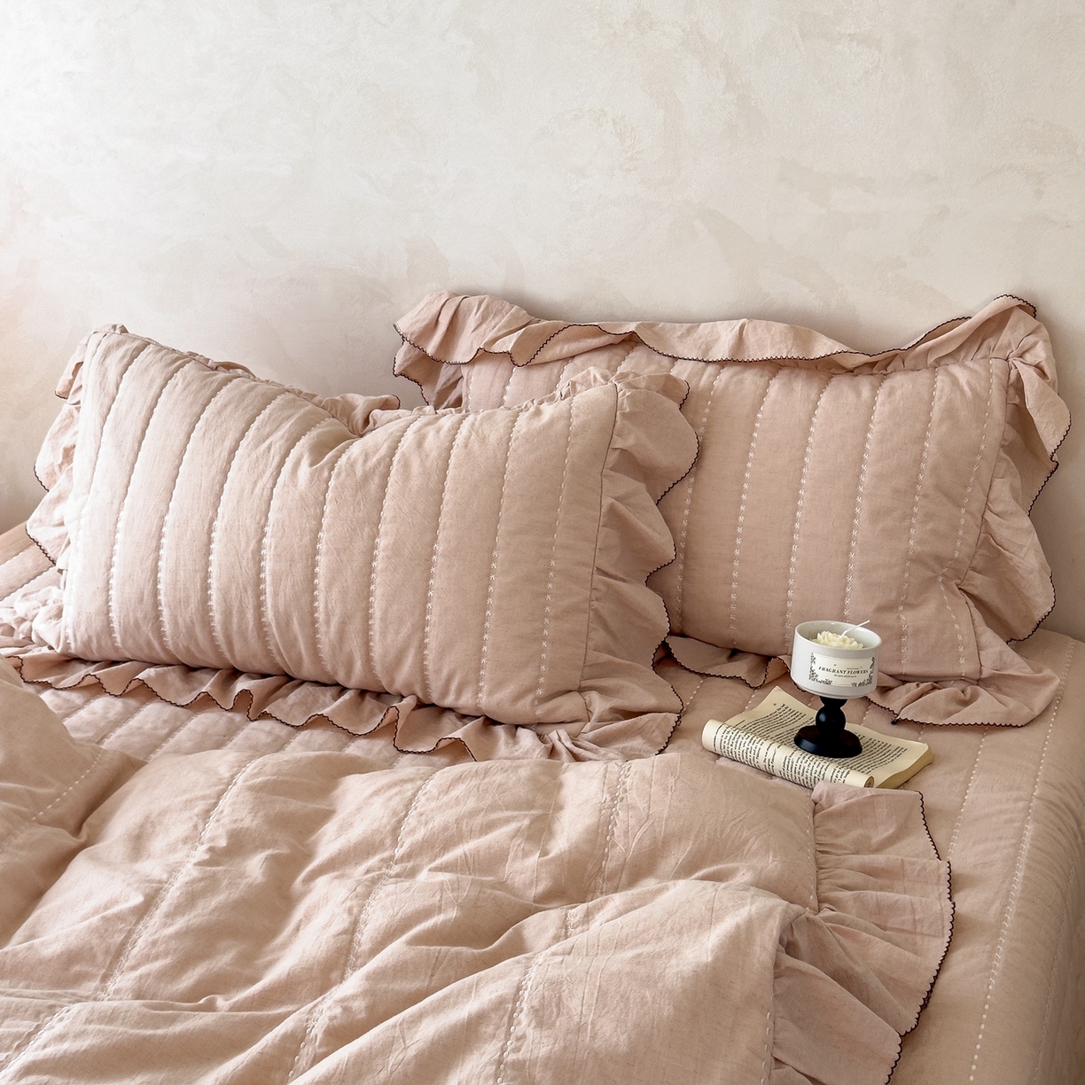 91家纺网 家纺一手货源 找家纺 （总）上喜 2025新款简约棉麻床盖夏被夏凉被空调被四件套