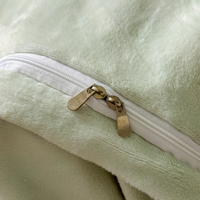 91家纺网 家纺一手货源 找家纺 锦铭源家纺 2025新款雪貂绒烂花75D全消光超柔樱花绒双拼角四件套牛奶绒四件套【有买家秀】 轻奢-浅绿