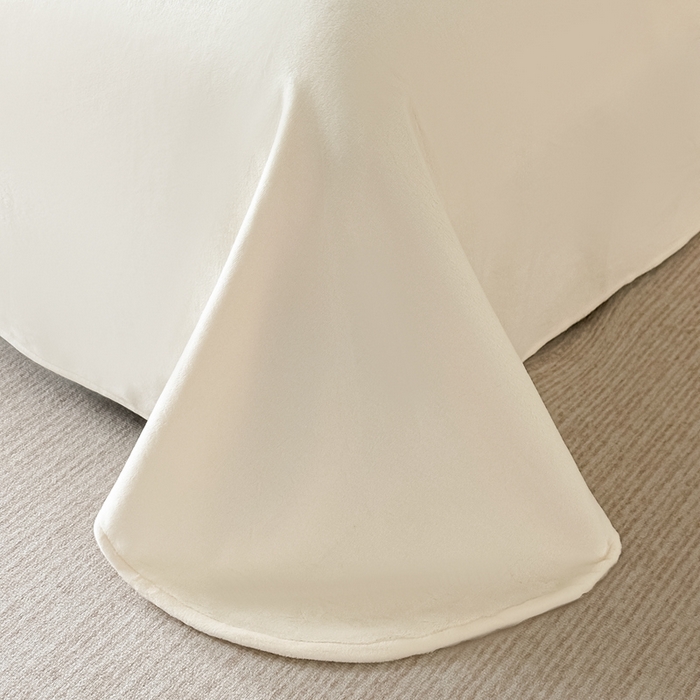 91家纺网 家纺一手货源 找家纺 锦铭源家纺 2025新款雪貂绒烂花75D全消光超柔樱花绒双拼角四件套牛奶绒四件套【有买家秀】 轻奢-奶白